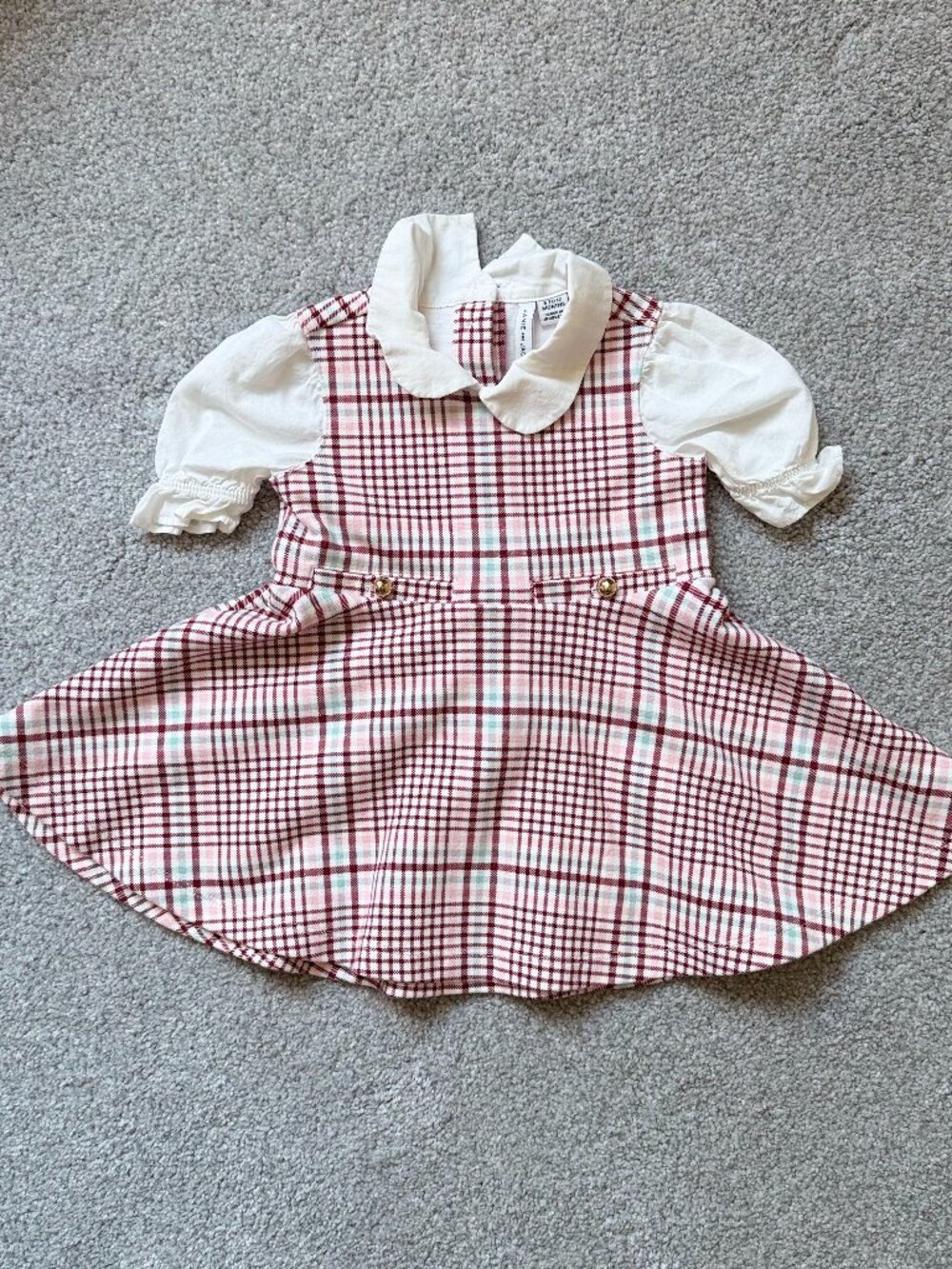 Janie and Jack Baby Girl Red Plaid Dress 6-12m